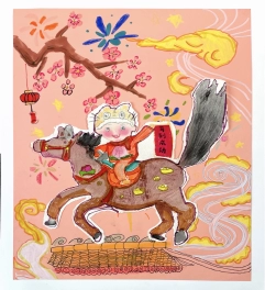 《福娃骑马迎新春》