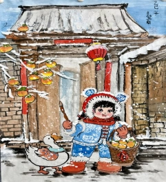 雪院童欢迎新春